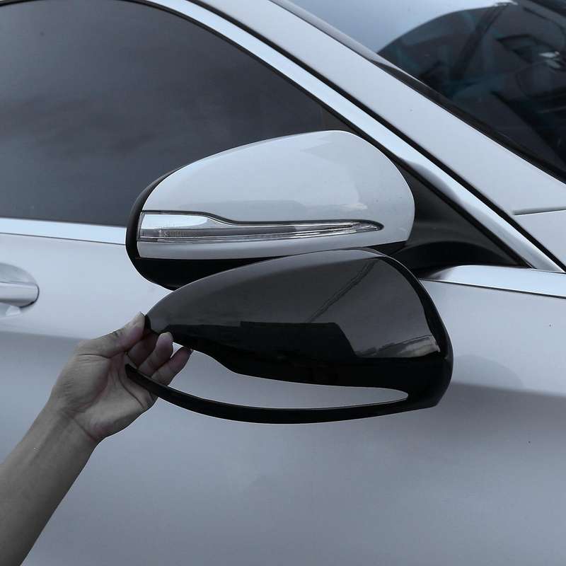 for B C E S GLC Class W205 W213 W253 Glossy Black ABS Side Rear View Mirror Cover Trim