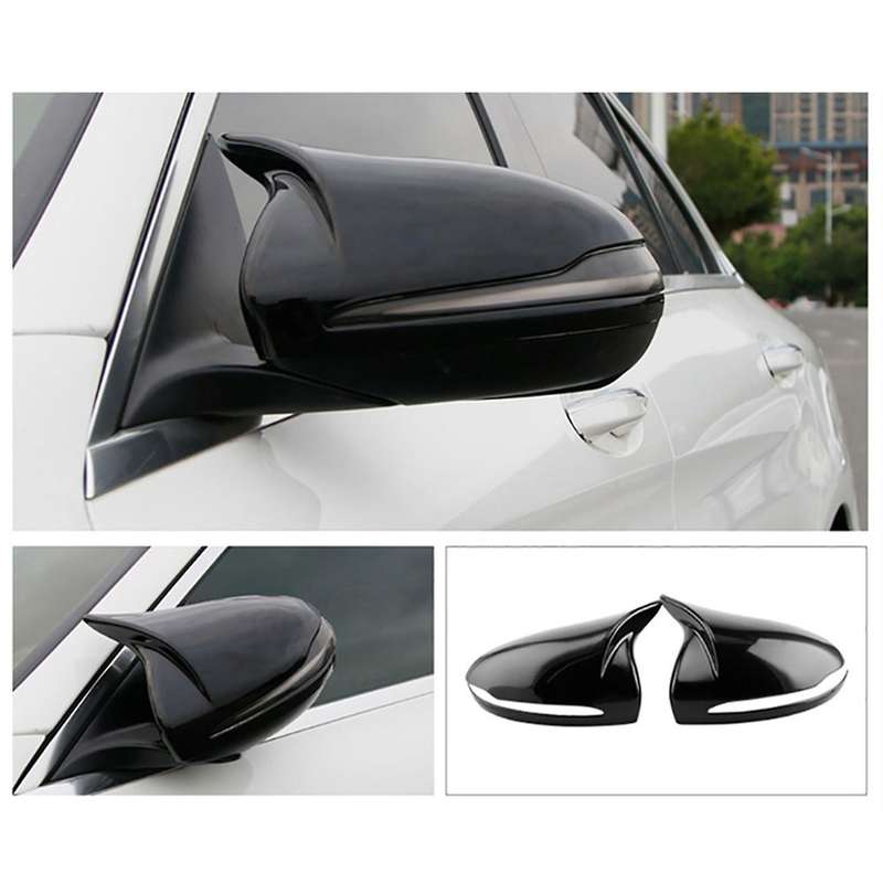 for B C Class W205 W213 W253 Glossy Black ABS Side Rear View Mirror Cover Trim Horned Style