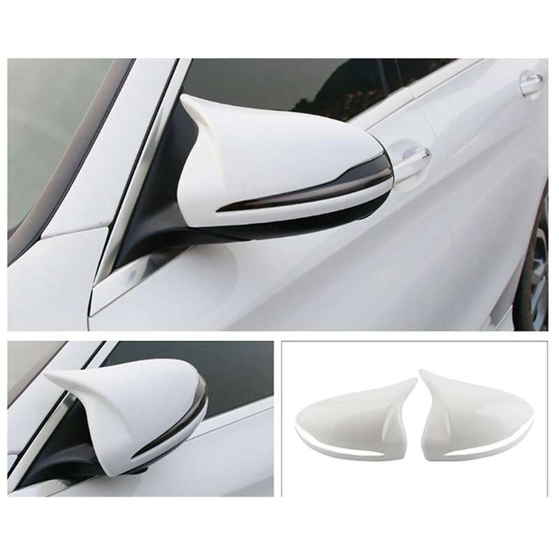 for B C Class W205 W213 W253 Glossy Black ABS Side Rear View Mirror Cover Trim Horned Style
