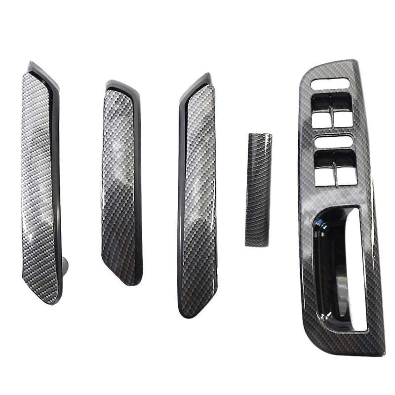 for B5 1998-2005 Carbon Fiber New Interior Door Handle Window Panel Trim 5Pcs