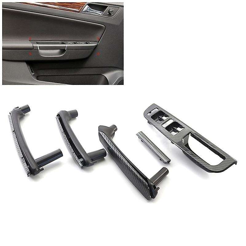 for B5 1998-2005 Carbon Fiber New Interior Door Handle Window Panel Trim 5Pcs