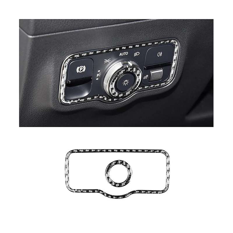 for B W247 2020-2023 Carbon Fiber Car Headlight Switch Frame Panel Decoration