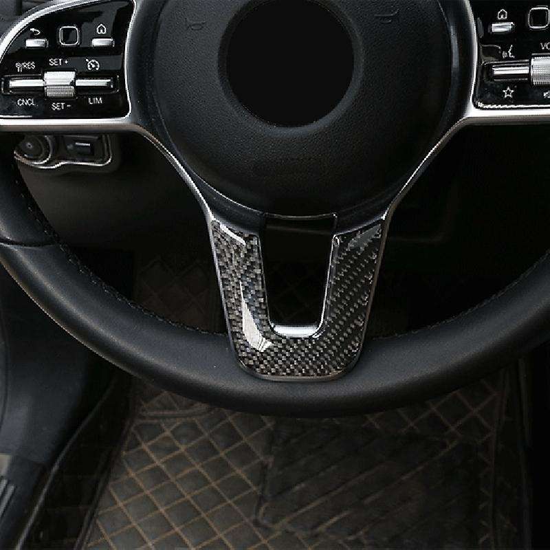 for B Class W247 X247 Carbon Fiber Steering Wheel Decal Decoration Cover Trim Frame Accessories