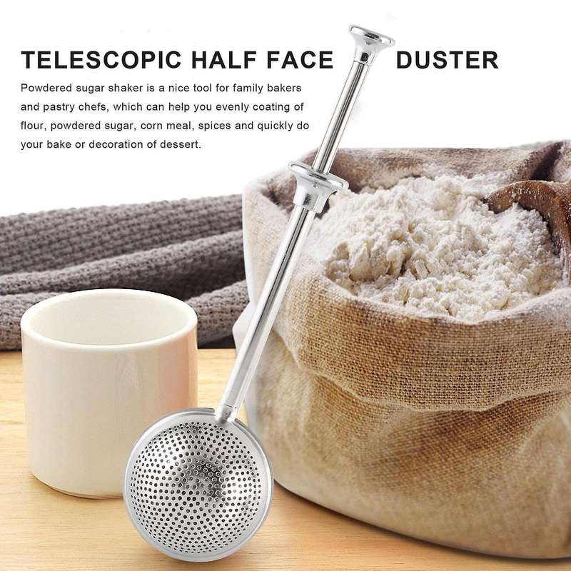 for Baking Handed Operation Stainless Steel Dusting Wand, Shaker Sifter for Sugar and Spices