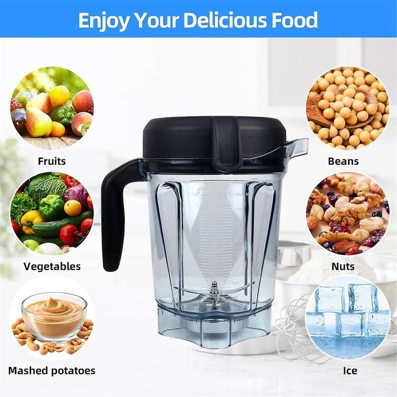 for Blender Pitcher 64oz Low-Profile Replacement for 750, 5200, 5000, 6300, 7500 Container Jar Cup