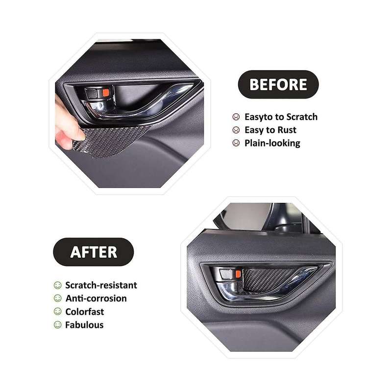 for BRZ 2022 Dry Carbon Fiber Car Inner Door Handle Bowl Cover Trim Decoration Sticker Accessories -