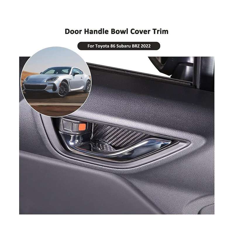 for BRZ 2022 Dry Carbon Fiber Car Inner Door Handle Bowl Cover Trim Decoration Sticker Accessories -