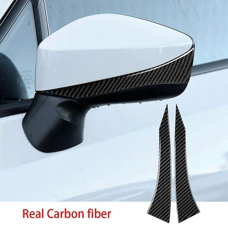 for BRZ 86 Carbon Fiber Rearview Mirror Anti-Collision Strip Decorative Sticker(Black)