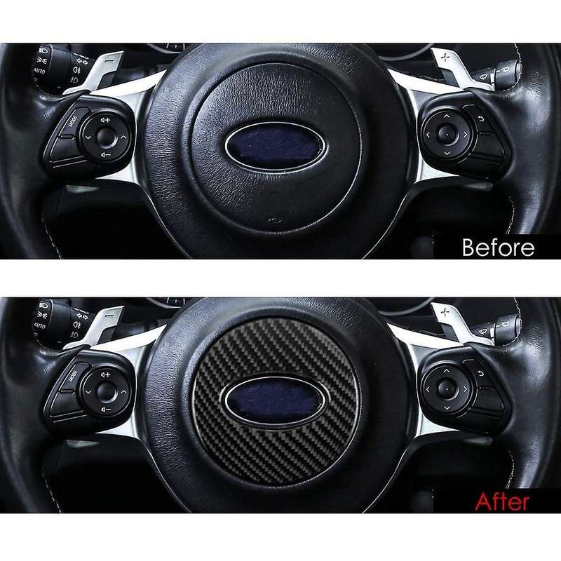 for BRZ 86 2013-2017 Real Carbon Fibre Car Steering Wheel Center Cover Trim Stickers Accessories