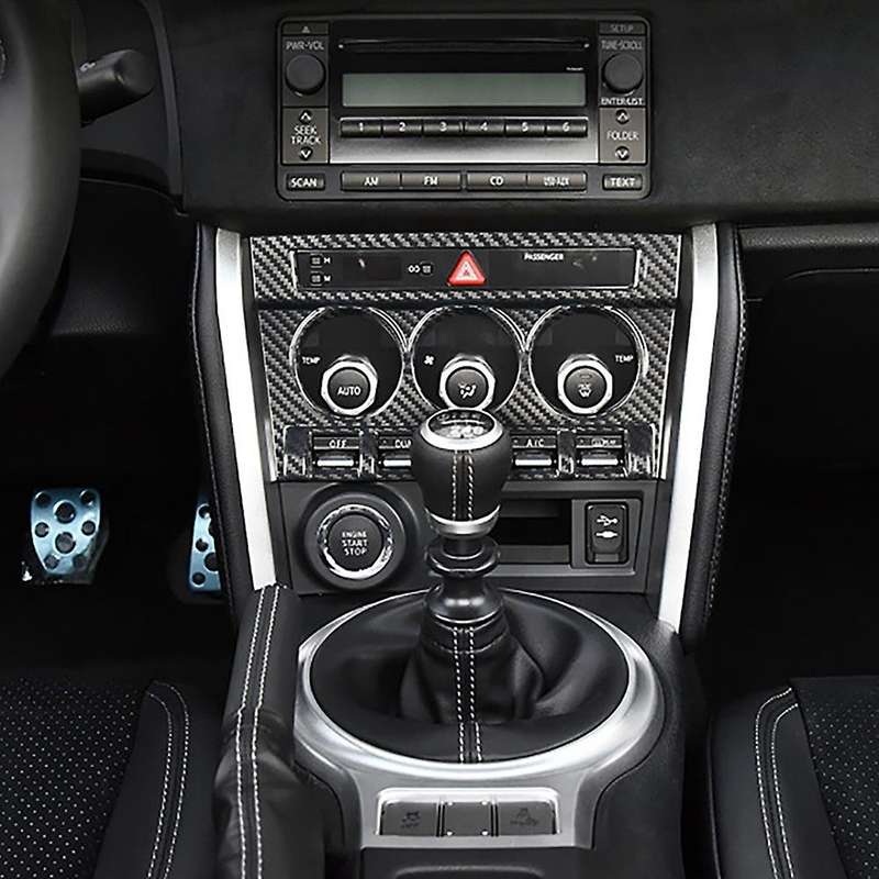 for BRZ 86 AC A/C Warning Light Dashboard Switch Panel Center Console Carbon Fiber Cover Trim Bezel