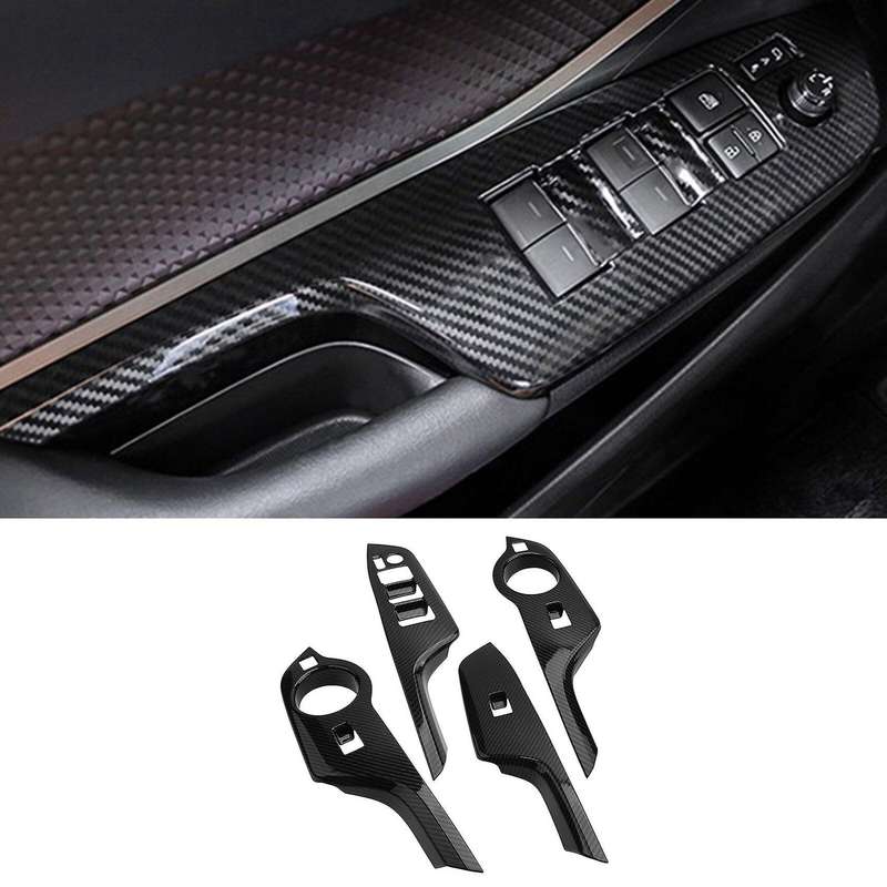 for C- 2016-2021 Window Switch Panel Cover Window Switch Panel Glass Lifting Control Carbon Fiber