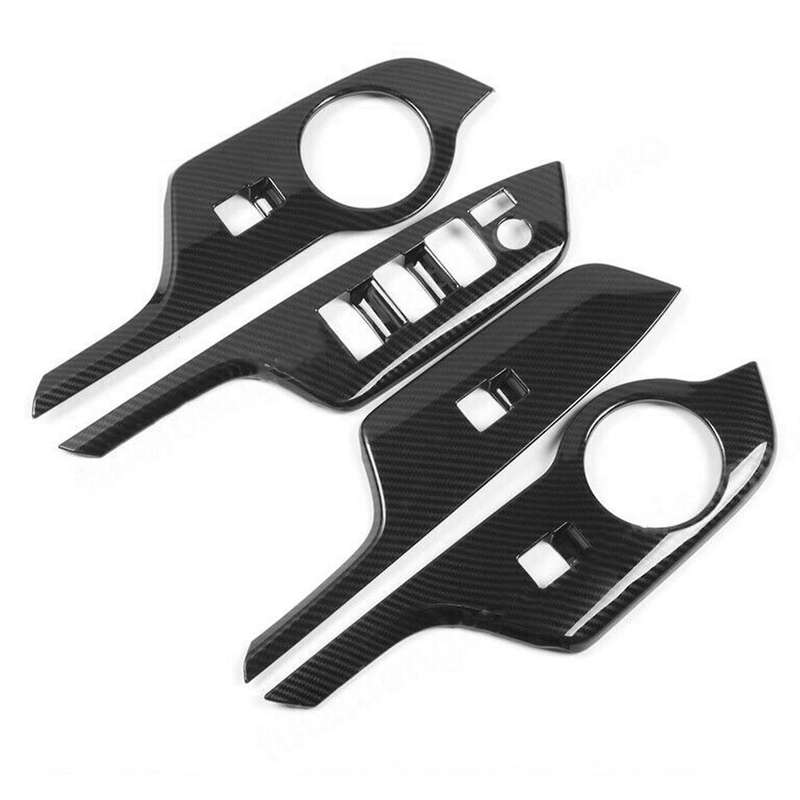 for C- 2016-2021 Window Switch Panel Cover Window Switch Panel Glass Lifting Control Carbon Fiber