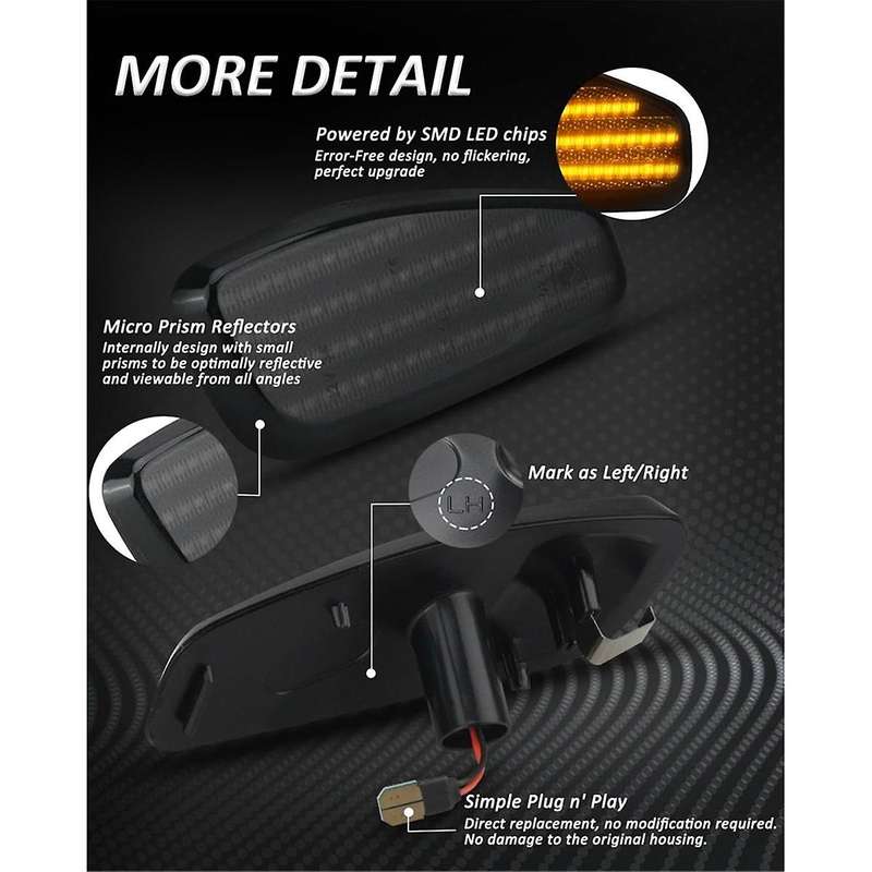 for BU 2014-2021 LED Front Side Marker Light Turn Signal Light Conversion Kit 68256049AA CH2551134