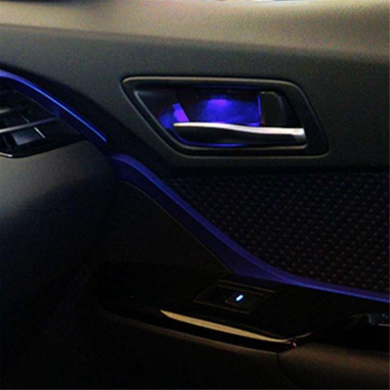 for C- 2018-2023 Inner Door Handle Bowl Atmosphere Light Car Door Bowl Handle Frame LED Ice Blue Lig