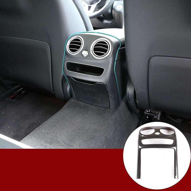 for C Class W205 2019 2020 Car Carbon Fiber Rear Air Conditioning Outlet Vent Frame Armrest Anti-Kic