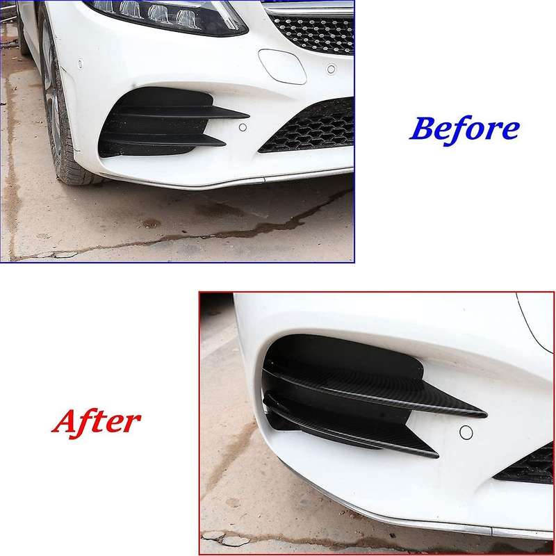 for C Class W205 C180L C260 C300 2019-2021 Air Intake Grille Strips Trim Car Accessories 4Pcs Carbon