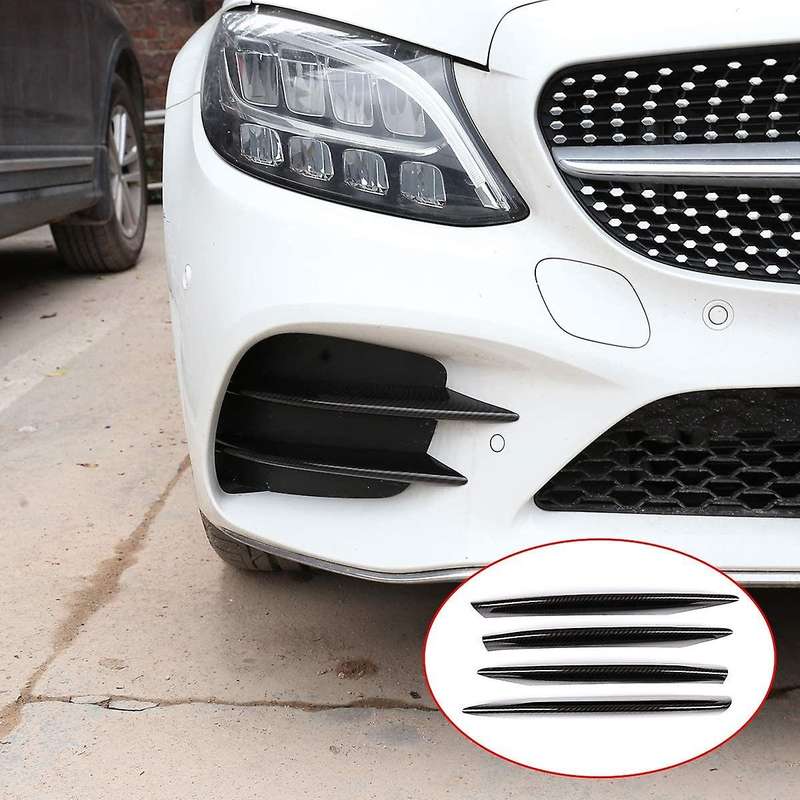 for C Class W205 C180L C260 C300 2019-2021 Air Intake Grille Strips Trim Car Accessories 4Pcs Carbon
