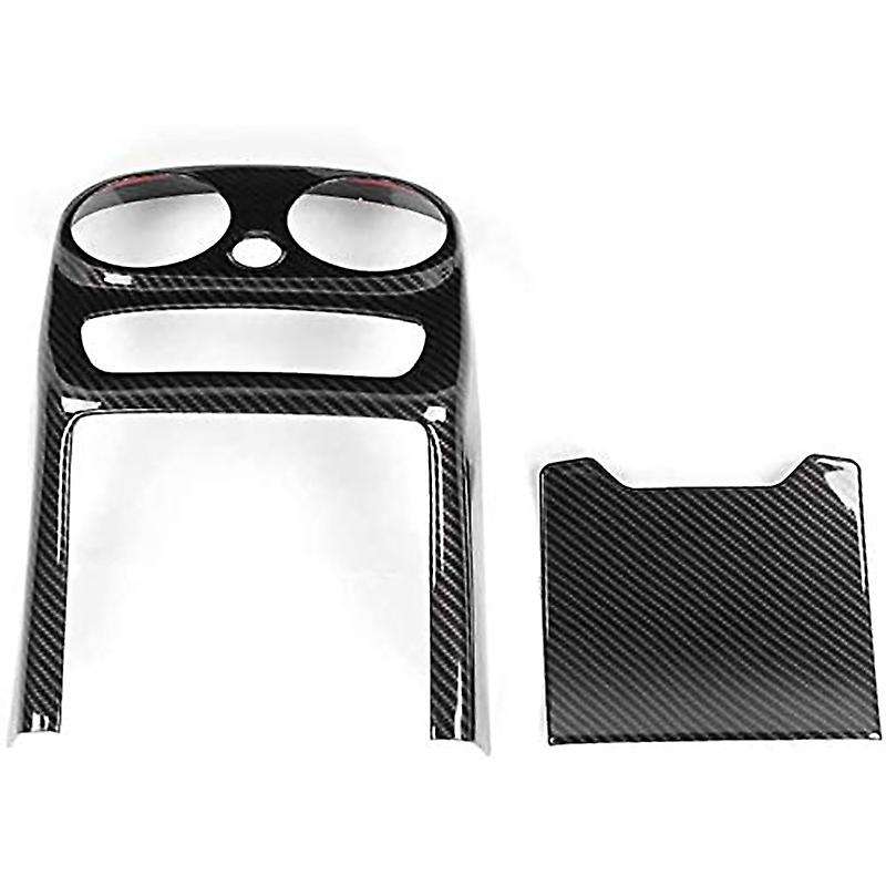 for C Class W205 2019 2020 Car Carbon Fiber Rear Air Outlet Vent Frame Armrest Anti-Kick Cover Trim