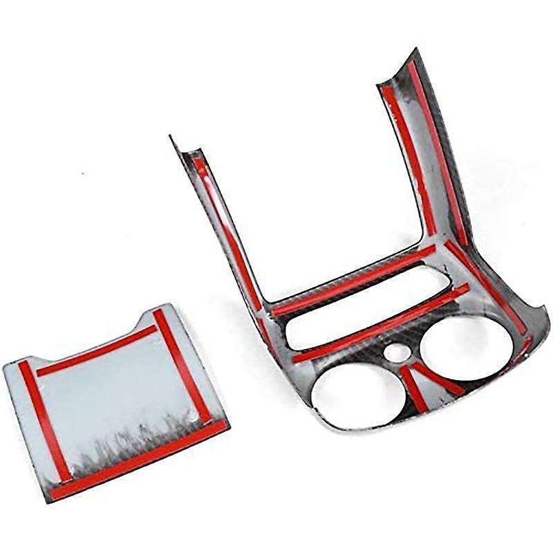 for C Class W205 2019 2020 Car Carbon Fiber Rear Air Outlet Vent Frame Armrest Anti-Kick Cover Trim