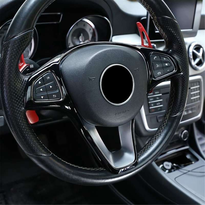 for C E Class GLC CLA GLA W205 W213 X253 X156 Car Steering Wheel Decoration Frame Cover Trim,Bright