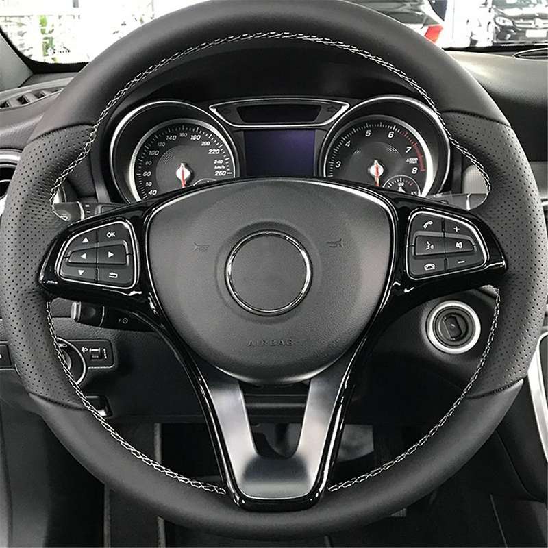 for C E Class GLC CLA GLA W205 W213 X253 X156 Car Steering Wheel Decoration Frame Cover Trim,Bright