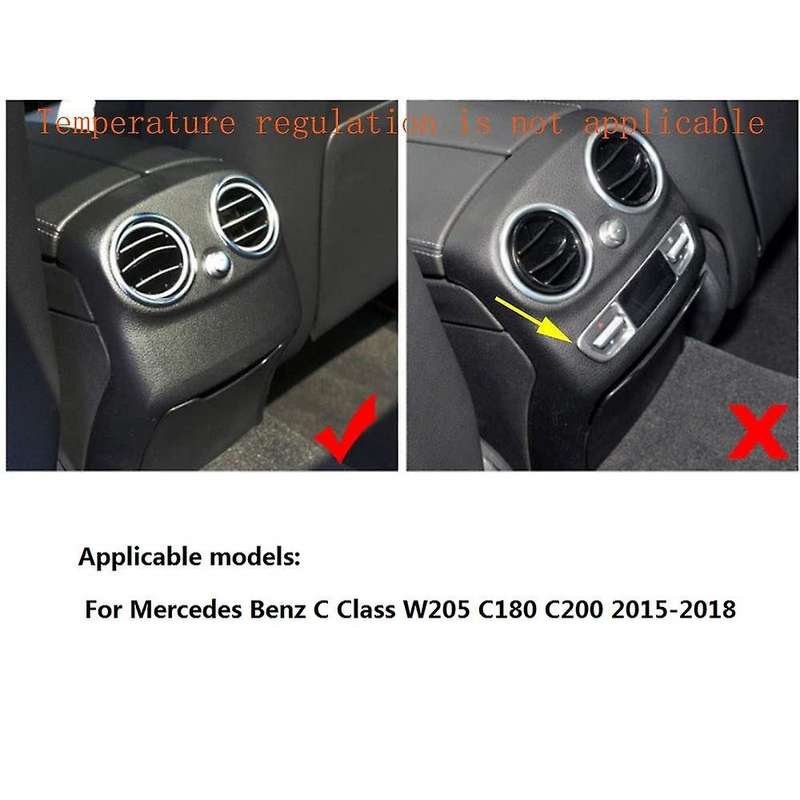 for C Class W205 C180 C200 2015-2018 Car Center Console Armrest Rear Air Outlet Vent Anti-Kick Cover