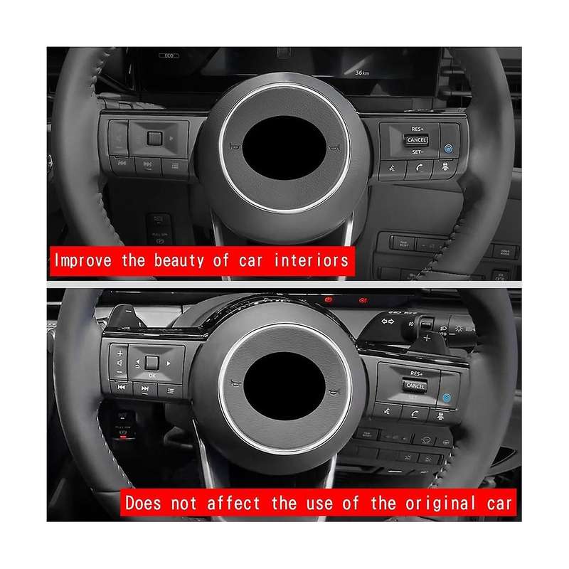 for C28 2022-2023 Silver Car Steering Wheel Ring Trim Interior Frame Cover Trim