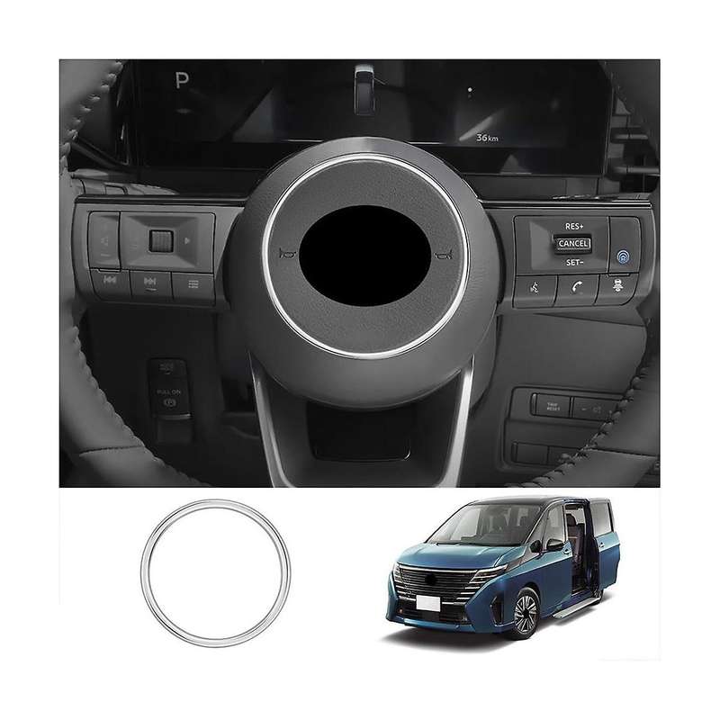 for C28 2022-2023 Silver Car Steering Wheel Ring Trim Interior Frame Cover Trim