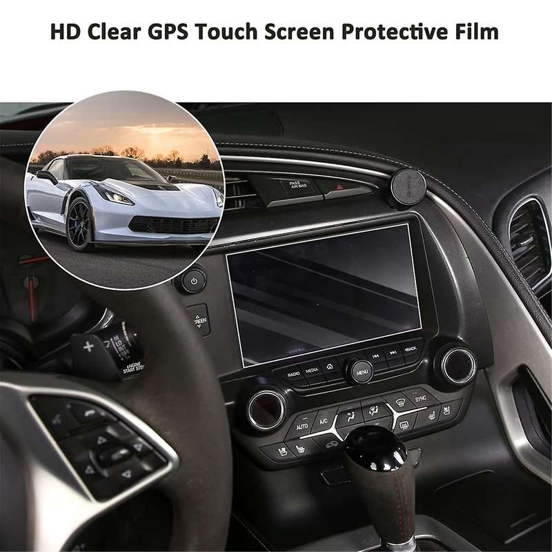 for C7 2014-2019 Car Tempered Glass Center Navigation Display Touchscreen Protective Film