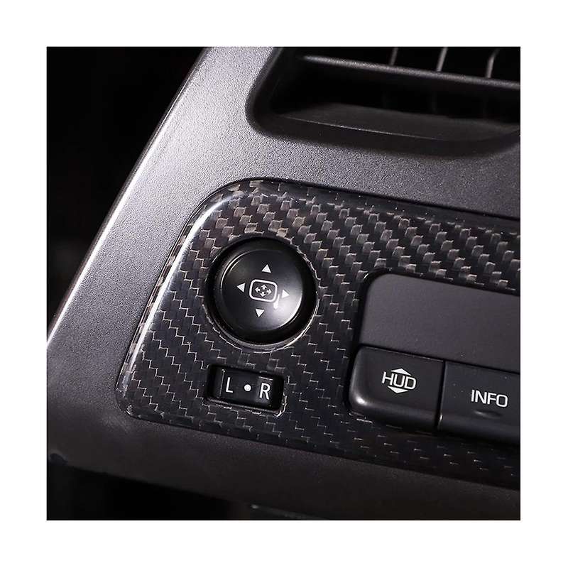 for C7 2014-2019 Dry Carbon Fiber Car Headlight Switch Convertible Button Frame Sticker Accessories