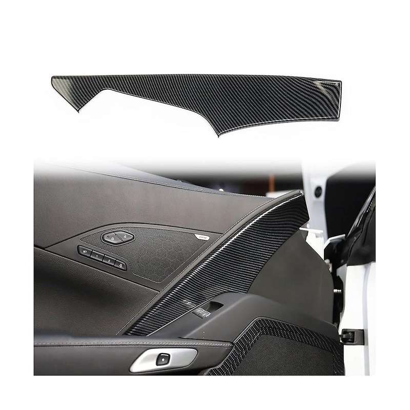 for C7 2014-2019 LHD Dry Carbon Fiber Car Inner Door Panel Decoration Cover Trim Accessories