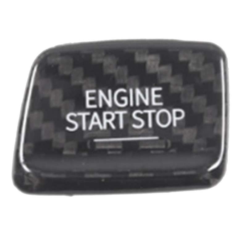 for C7 2014-2019 Real Carbon Fiber Car Start Trim Sticker Engine Start Stop Button Switch Trim Black