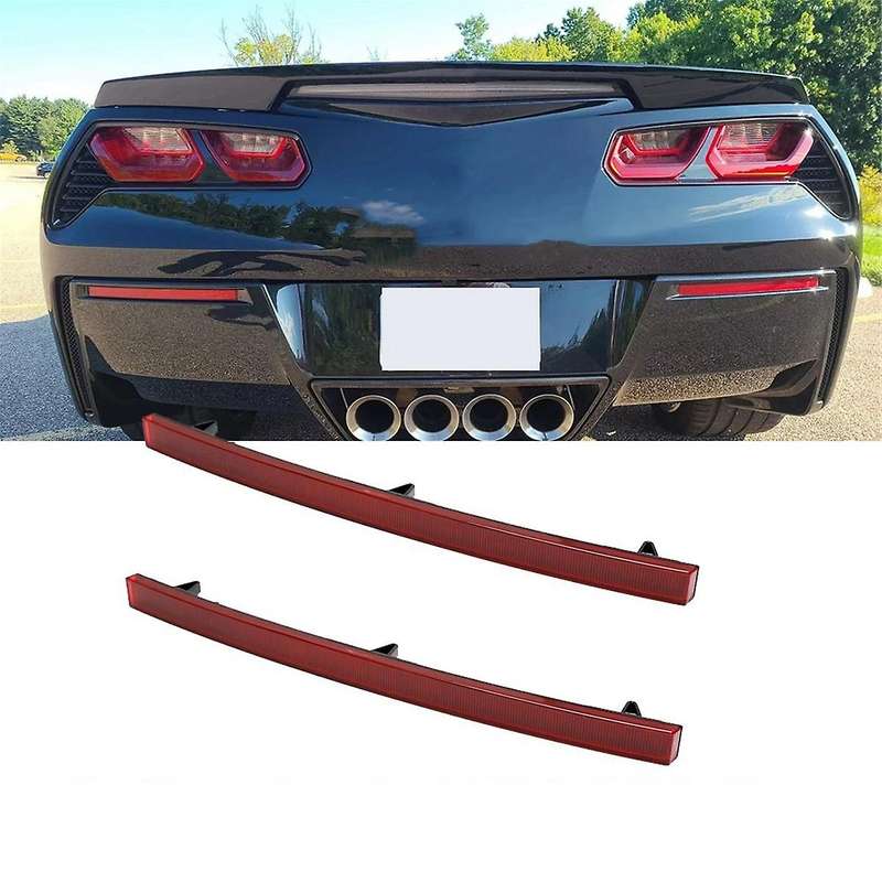 for C7 2014-2019 Red Lens Rear Bumper Reflector LED Lights 84031887 84031888 Car Tail Brake Lamp