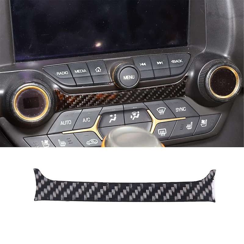 for C7 2014-2019 Soft Carbon Fiber Car Center Navigation Screen Decorative Frame Cover Trim Sticker