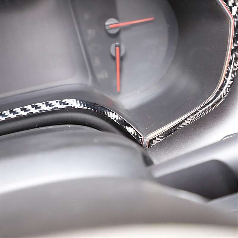 for C7 2014-2019 Soft Carbon Fiber Car Dashboard Speedometer Trim Strips Sticker Accessories