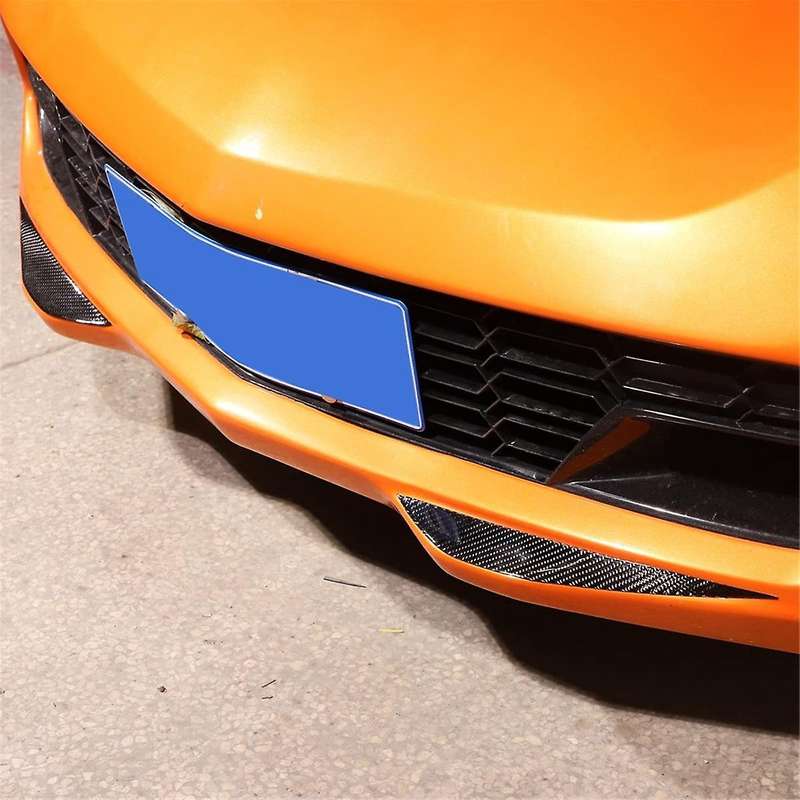 for C7 2014-2019 Soft Carbon Fiber Car Front Bumper Bottom Corner Cover Trim Front Lip Decals Stick