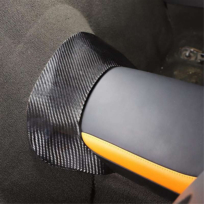 for C7 2014-2019 Soft Carbon Fiber Car Central Control Armrest Box Rear Panel Cover Trim Sticker Ac