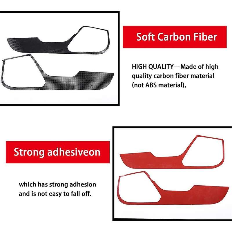 for C7 2014-2019 Soft Carbon Fiber Car Door Anti Kick Mat Sticker Trim Door Panel Protection Access