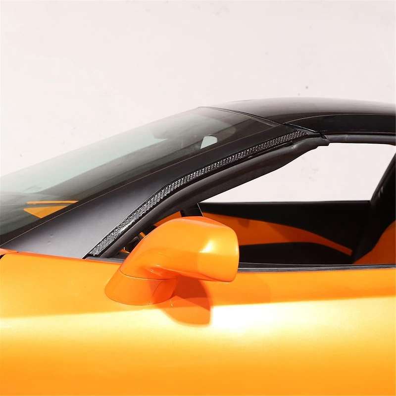 for C7 2014-2019 Soft Carbon Fiber Car Front Windshield a Pillar Strip Trim Sticker Accessories