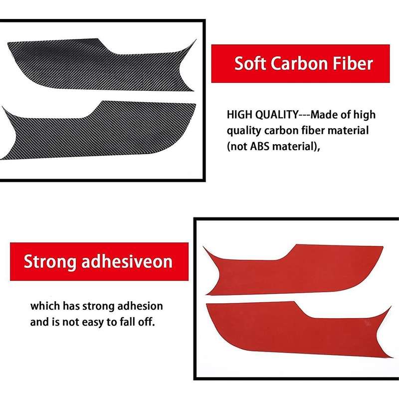 for C7 2014-2019 Soft Carbon Fiber Car Inner Door Anti Kick Panel Sticker Protection Trim Accessori