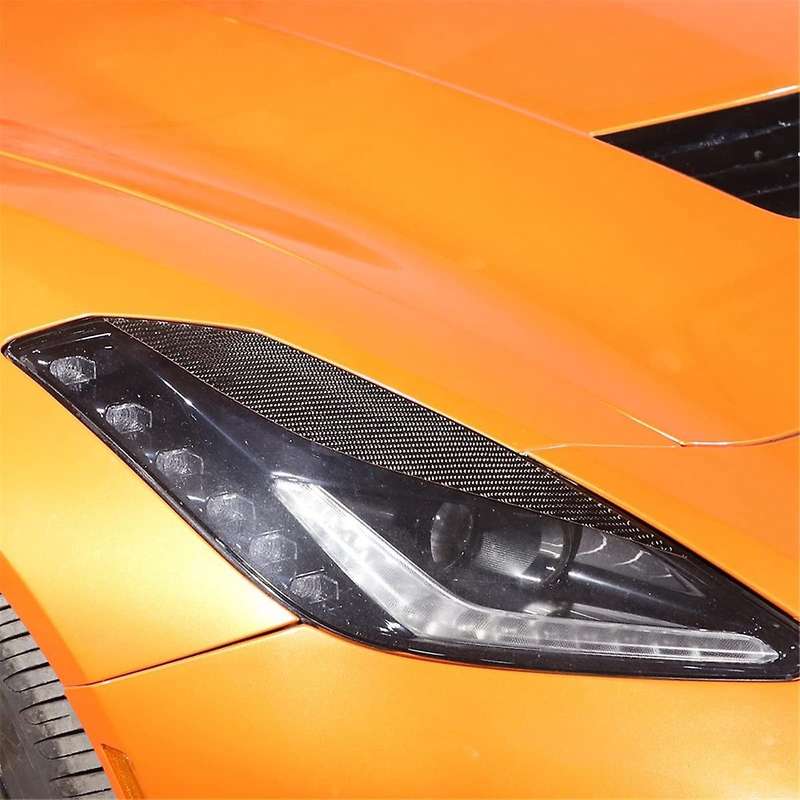 for C7 2014-2019 Soft Carbon Fiber Car Headlight Eyebrows Sticker Trim Headlight Decoartive Sticker