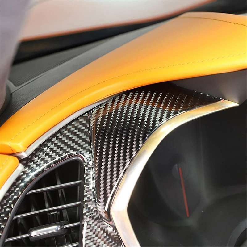 for C7 2014-2019 Soft Carbon Fiber Car Headlight Switch Cover Trim Dashboard Side Air Outlet Panel