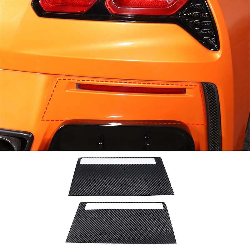 for C7 2014-2019 Soft Carbon Fiber Car Rear Fog Lihgt Lamp Cover Trim Decorative Sticker Accessorie