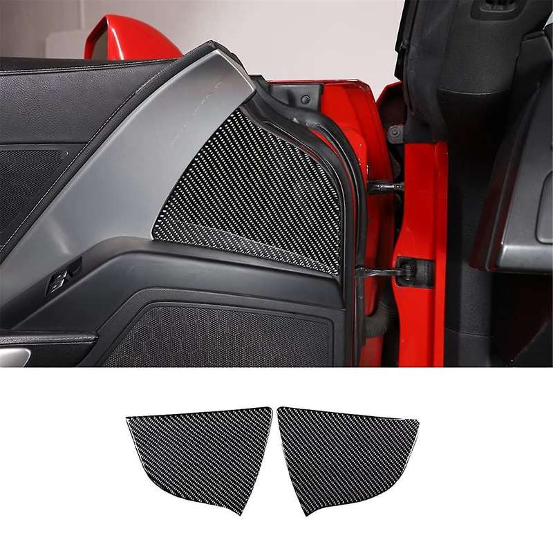 for C7 2014-2019 Soft Carbon Fiber Car Inner Door Panel Anti-impact Buffering Cover Trim Sticker Ac