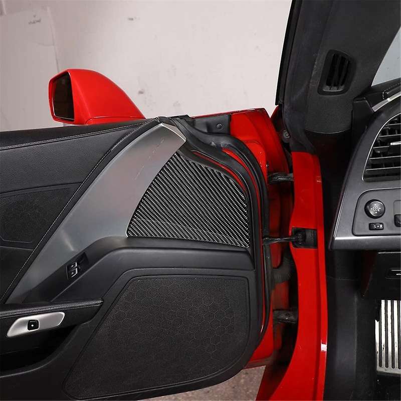 for C7 2014-2019 Soft Carbon Fiber Car Inner Door Panel Anti-impact Buffering Cover Trim Sticker Ac