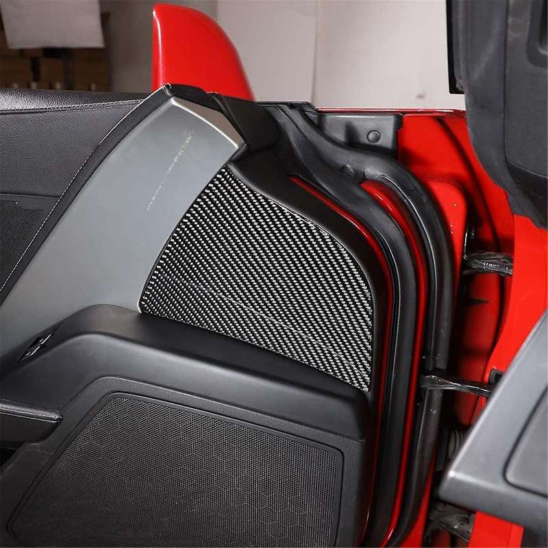 for C7 2014-2019 Soft Carbon Fiber Car Inner Door Panel Anti-impact Buffering Cover Trim Sticker Ac