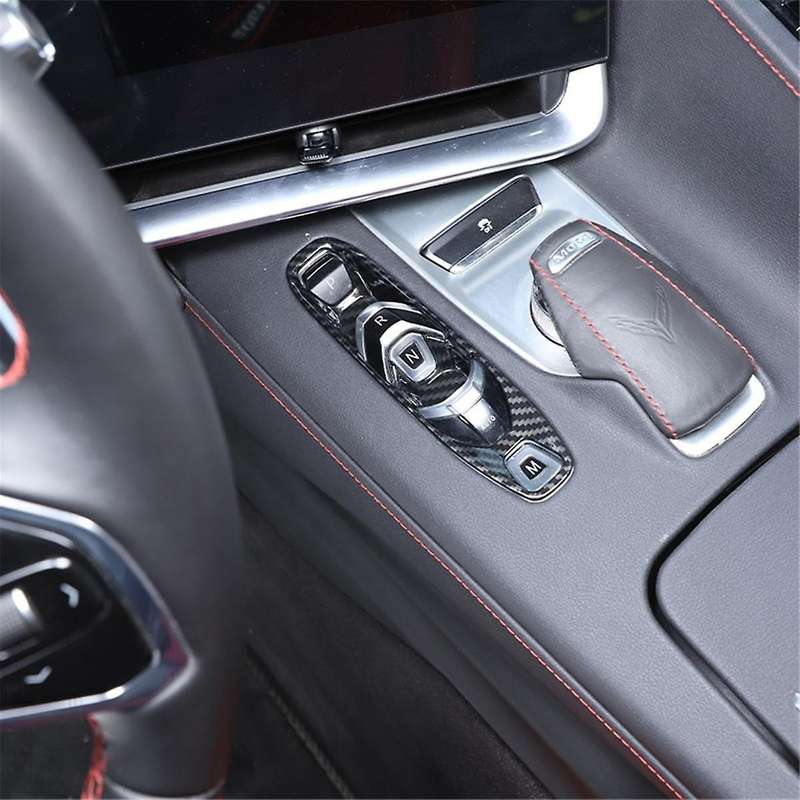 for C8 2020-2023 ABS Carbon Fiber Gear Shift Panel Cover Trim Accessories