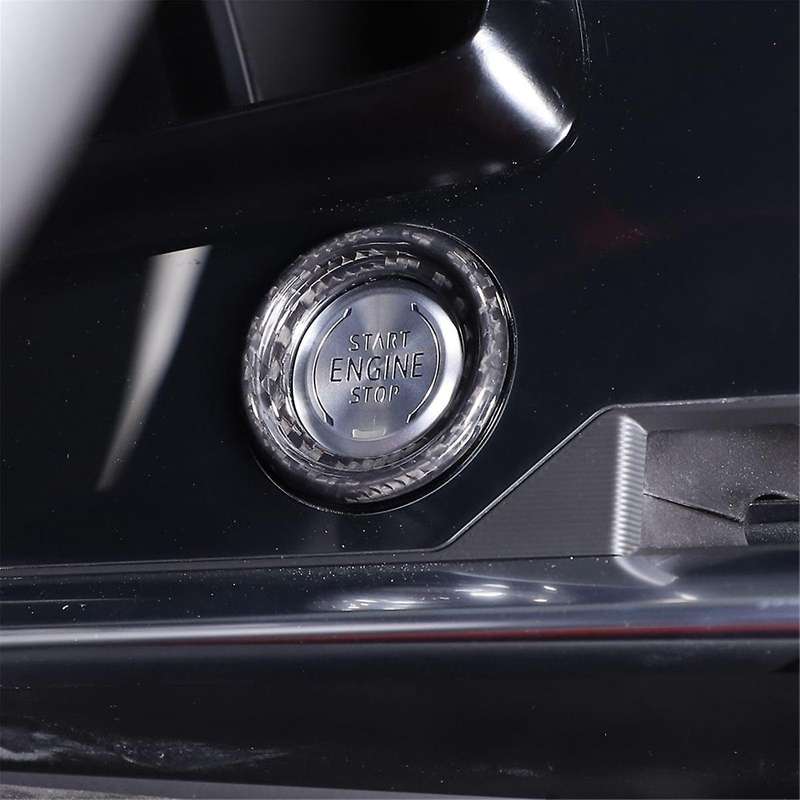 for C8 2020-2023 Car Engine Start Stop Button Switch Cover Trim Sticker Accessories ABS Carbon Fiber