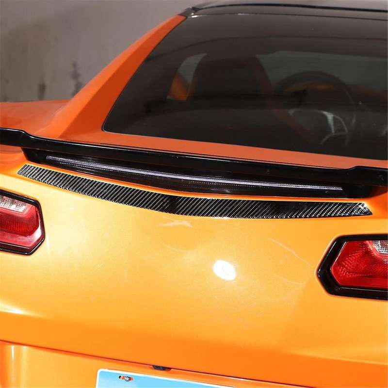 for C7 2014-2019 Soft Carbon Fiber Car Rear Tail Light Logo Trim Strips Trim Sticker Accessories