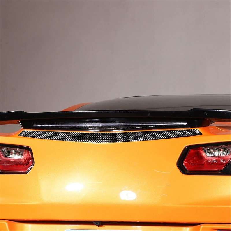 for C7 2014-2019 Soft Carbon Fiber Car Rear Tail Light Logo Trim Strips Trim Sticker Accessories